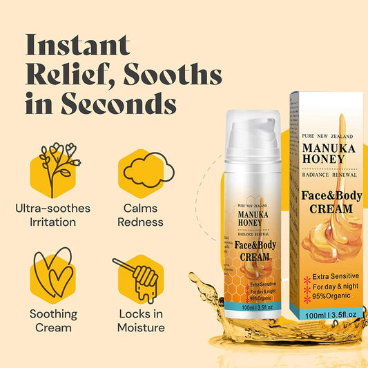 100g Organic Manuka Honey Shrink Pores Moisturizing Whitening Face Serum Smoothing Plumping Brightening Cream Anti wrinkle