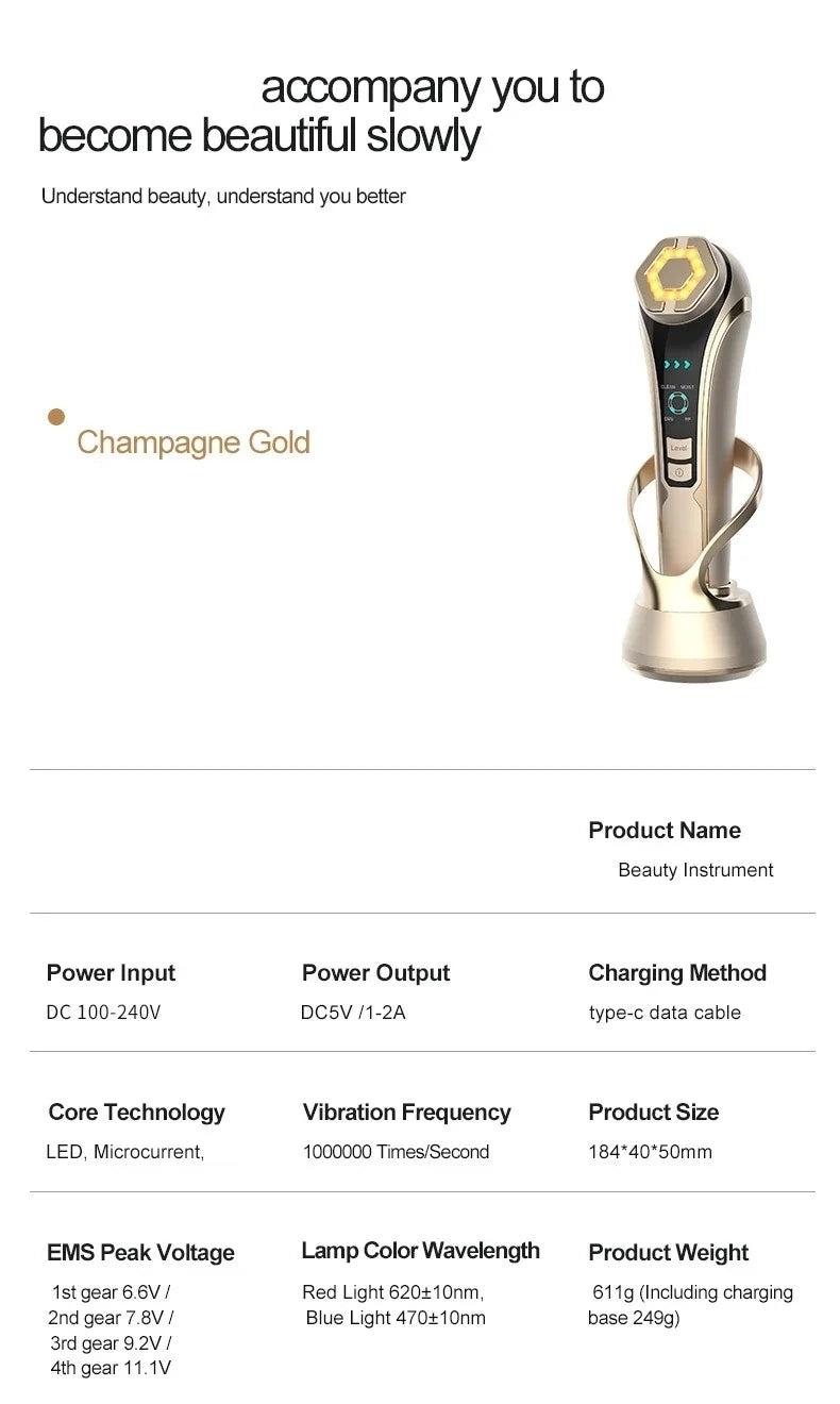 New Facial Lifting and Firming Rejuvenation RF Beauty device Home Face  device  EMS Microcurrent Beauty device Gift