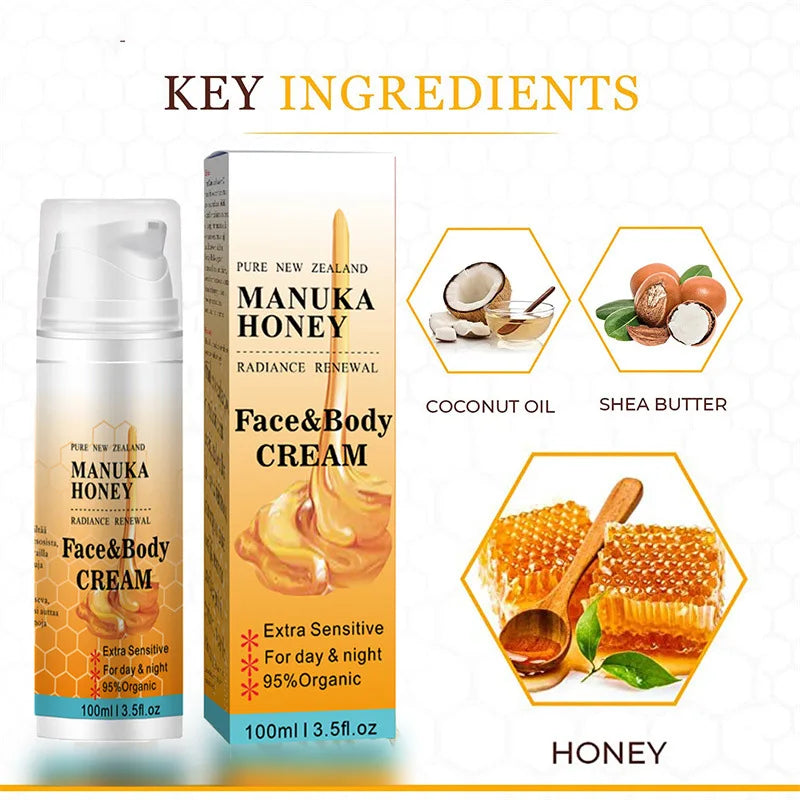 100g Organic Manuka Honey Shrink Pores Moisturizing Whitening Face Serum Smoothing Plumping Brightening Cream Anti wrinkle