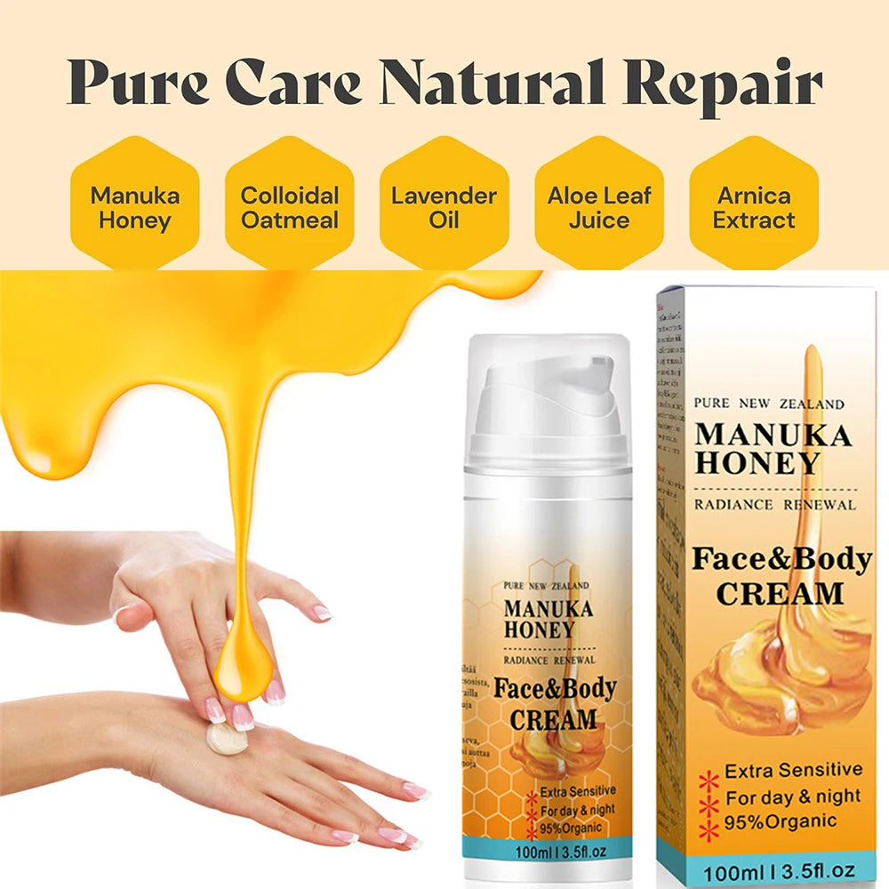 100g Organic Manuka Honey Shrink Pores Moisturizing Whitening Face Serum Smoothing Plumping Brightening Cream Anti wrinkle