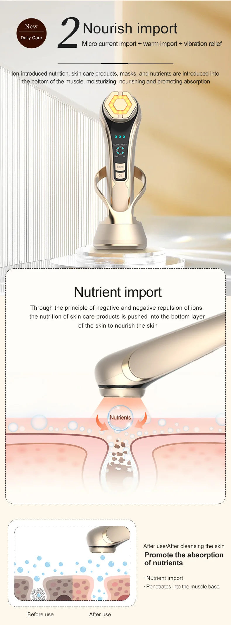 New Facial Lifting and Firming Rejuvenation RF Beauty device Home Face  device  EMS Microcurrent Beauty device Gift