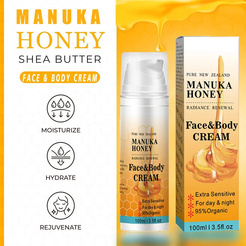 100g Organic Manuka Honey Shrink Pores Moisturizing Whitening Face Serum Smoothing Plumping Brightening Cream Anti wrinkle