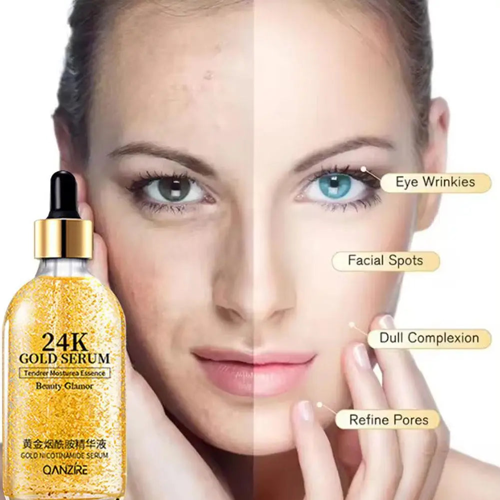 24K Gold Face Serum Moisturizer Day And Night Skin Care Nicotinamide Original Solution Hydrating And Moisturizing Facial Essence