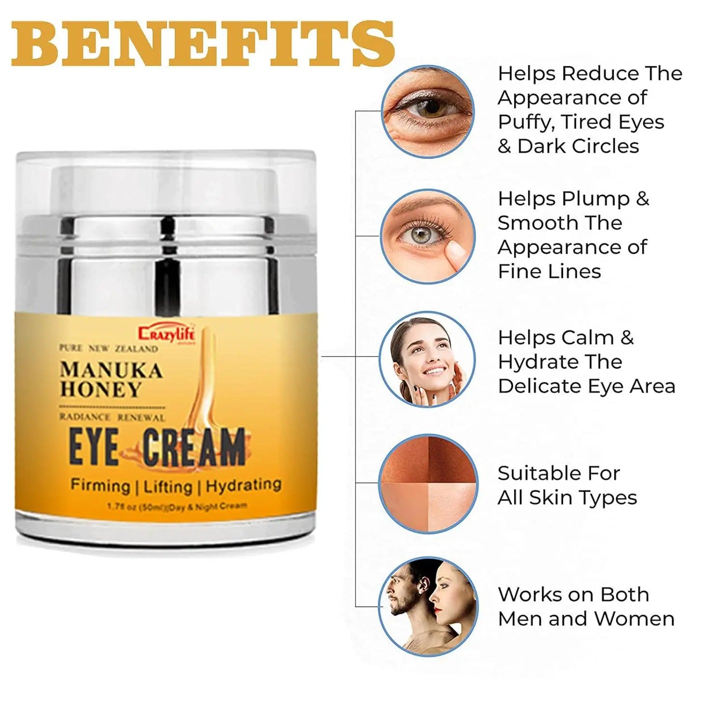 100g Organic Manuka Honey Shrink Pores Moisturizing Whitening Face Serum Smoothing Plumping Brightening Cream Anti wrinkle