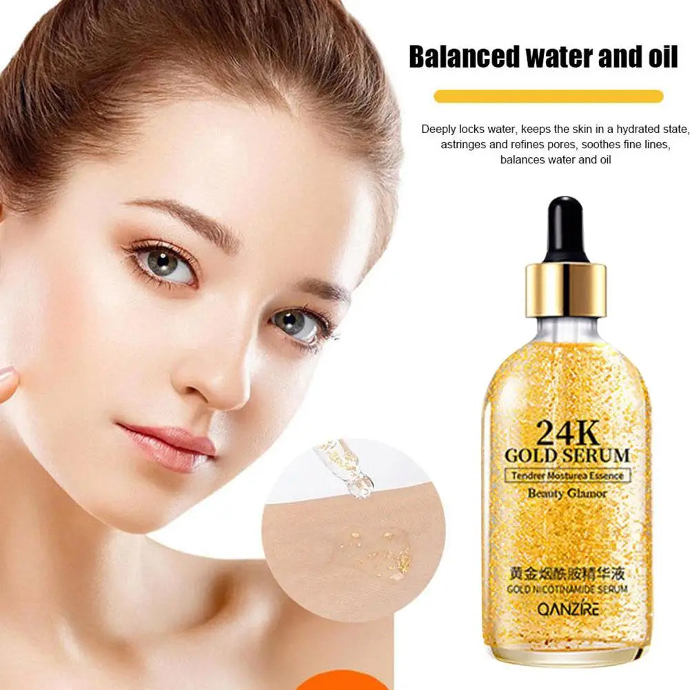 24K Gold Face Serum Moisturizer Day And Night Skin Care Nicotinamide Original Solution Hydrating And Moisturizing Facial Essence